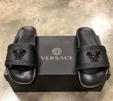 versace slides men goldish pattern|Versace flip flops.